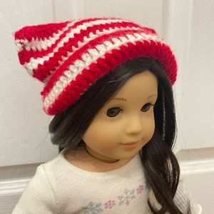 Crochet Cat Ear Beanie Hat for 18 inch dolls (American Girl / Pleasant Company)